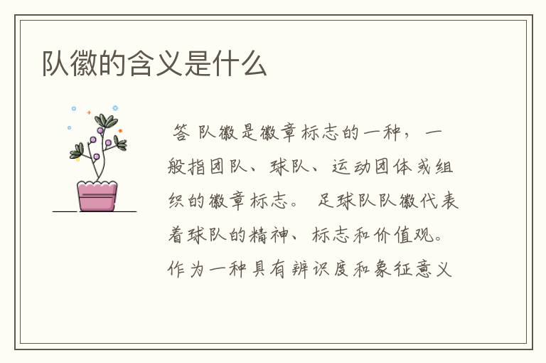 队徽的含义是什么