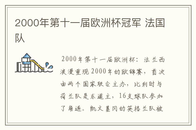 2000年第十一届欧洲杯冠军 法国队