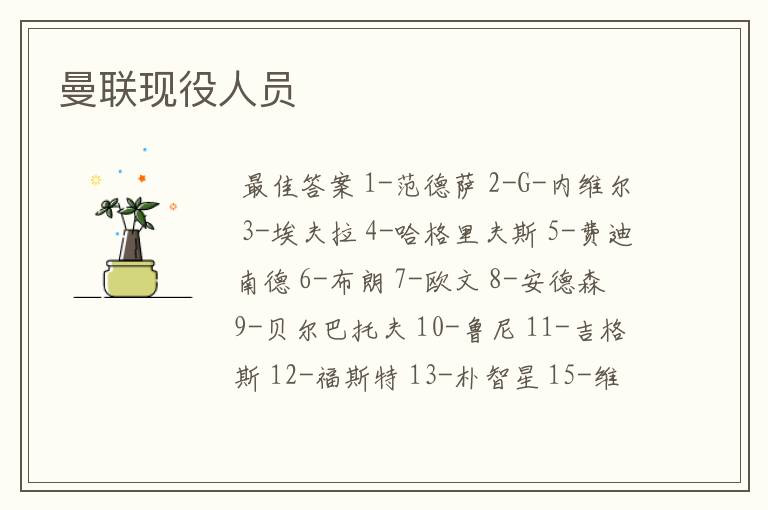 曼联现役人员