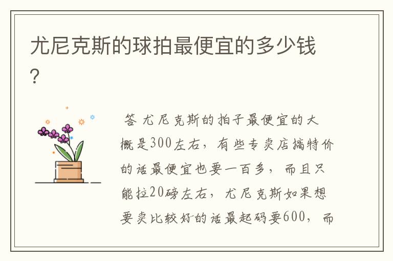 尤尼克斯的球拍最便宜的多少钱?