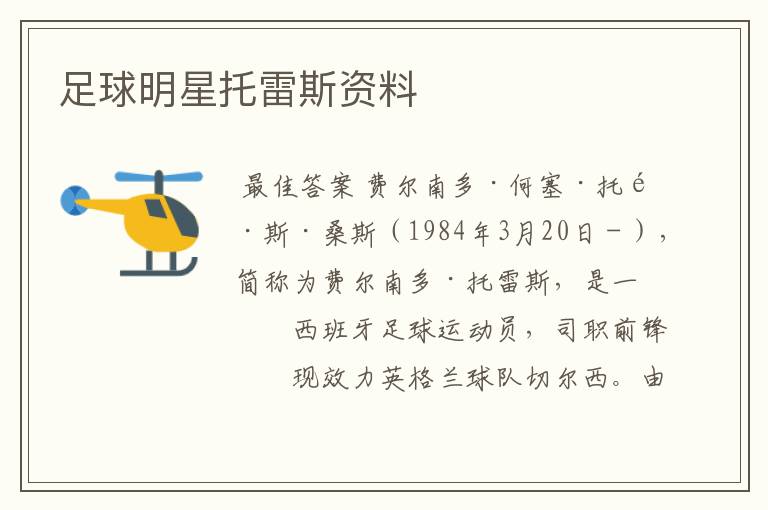 足球明星托雷斯资料