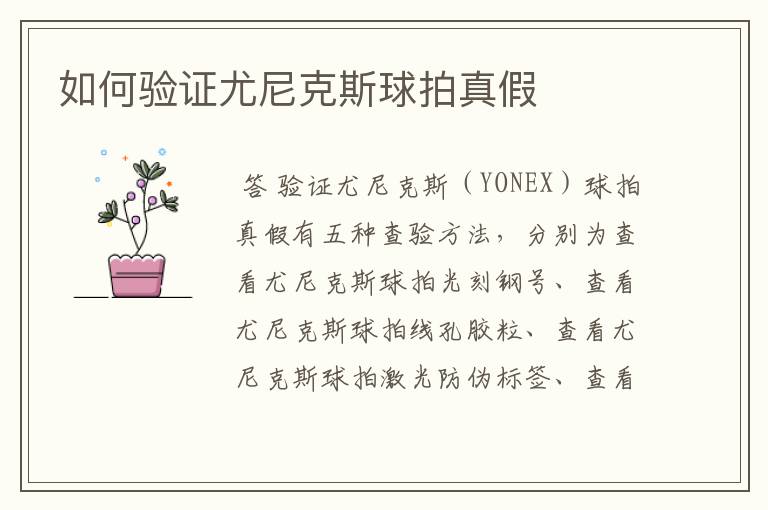 如何验证尤尼克斯球拍真假