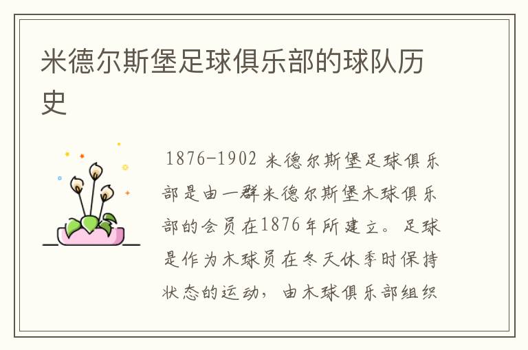 米德尔斯堡足球俱乐部的球队历史