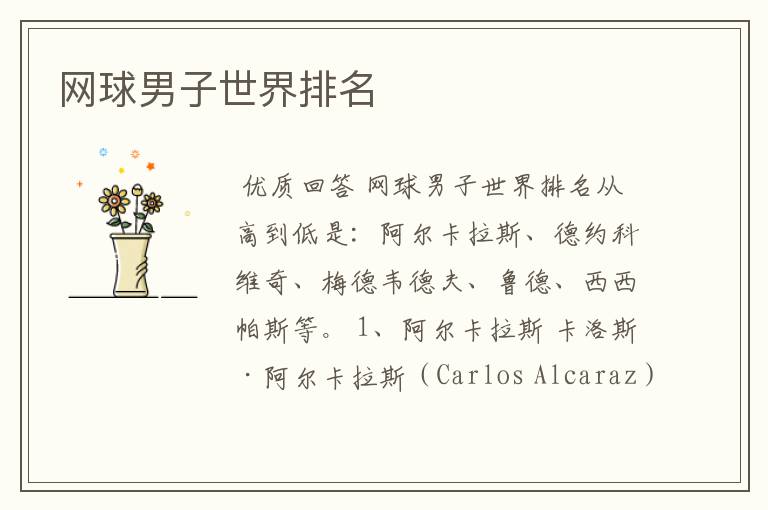 网球男子世界排名