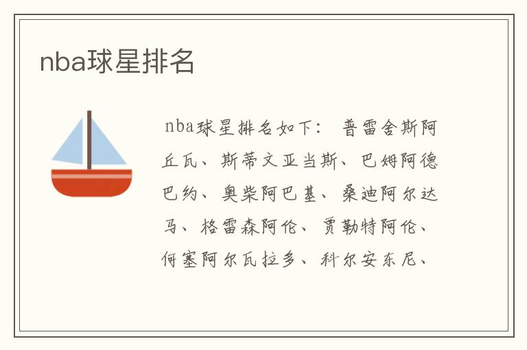 nba球星排名