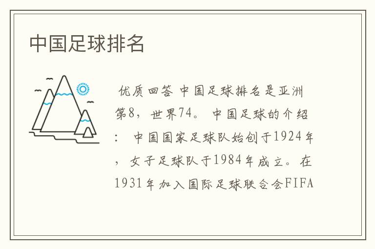 中国足球排名
