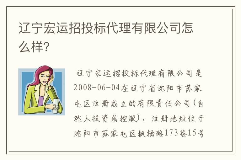 辽宁宏运招投标代理有限公司怎么样?