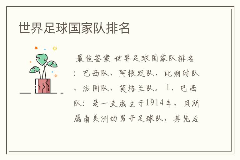 世界足球国家队排名