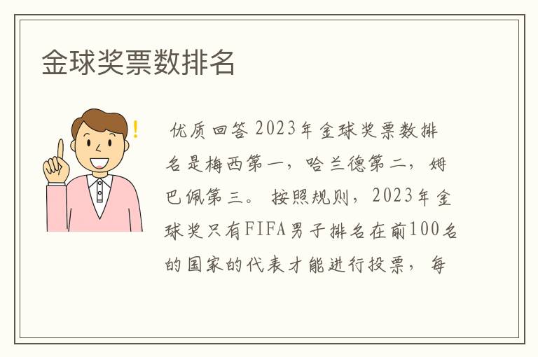 金球奖票数排名