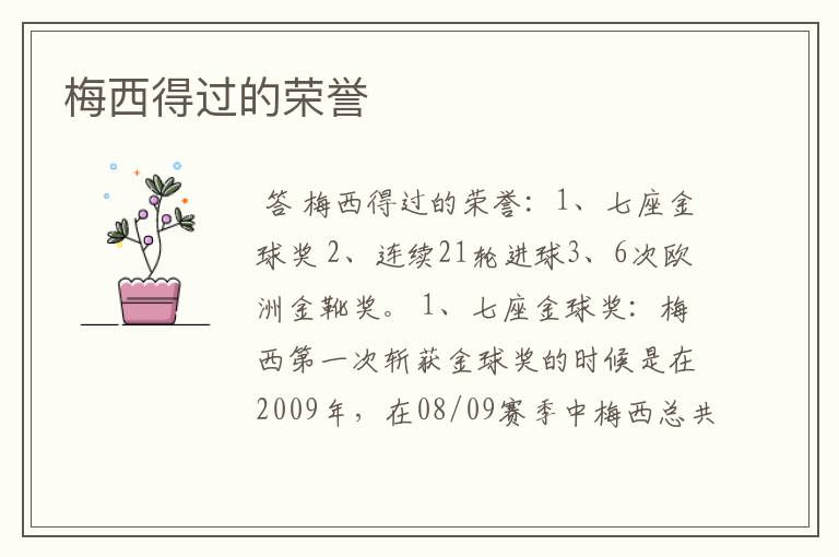 梅西得过的荣誉