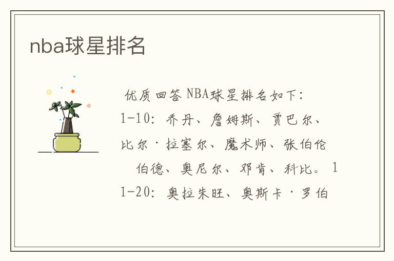 nba球星排名