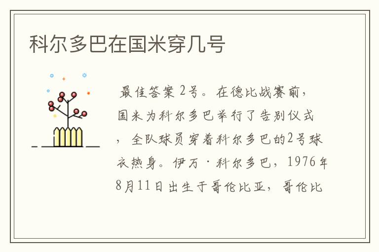 科尔多巴在国米穿几号