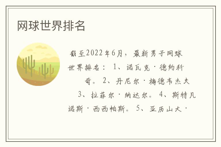 网球世界排名