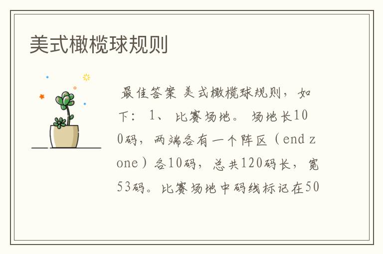 美式橄榄球规则