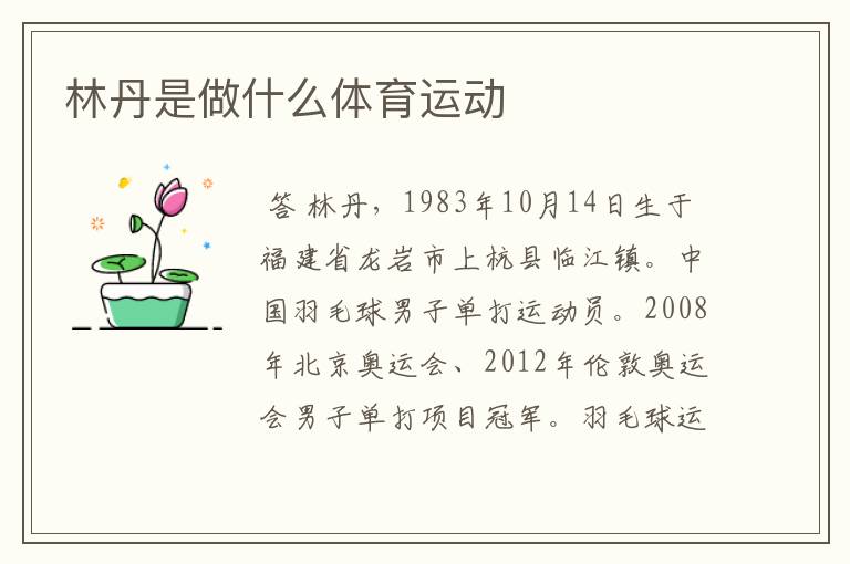林丹是做什么体育运动