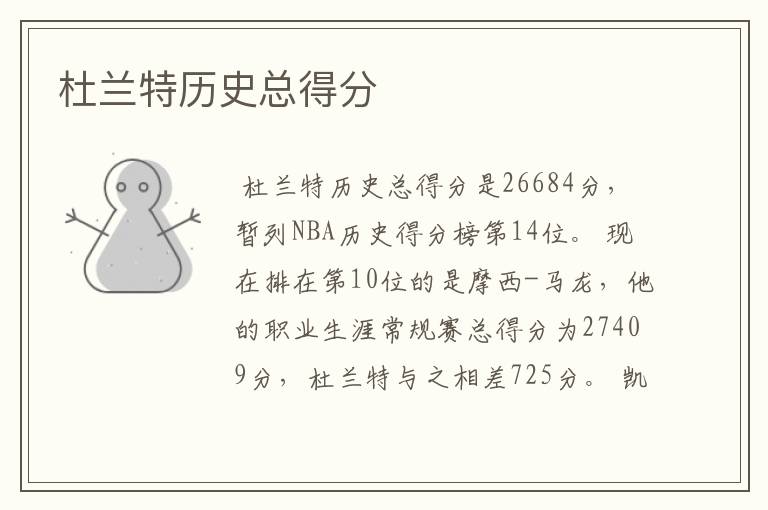 杜兰特历史总得分