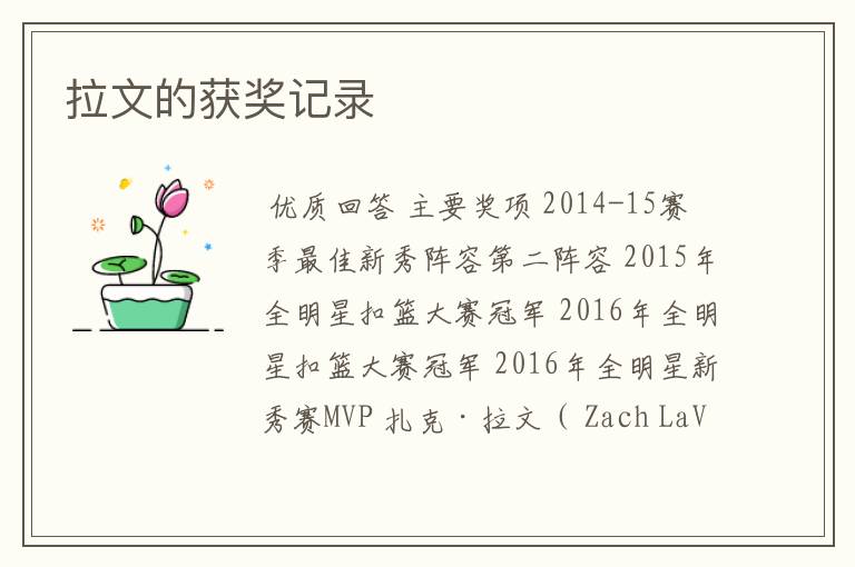 拉文的获奖记录