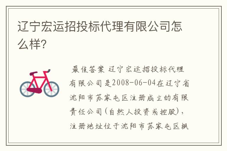 辽宁宏运招投标代理有限公司怎么样?