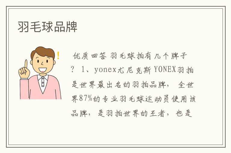 羽毛球品牌