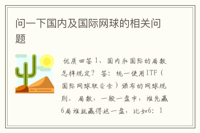 问一下国内及国际网球的相关问题