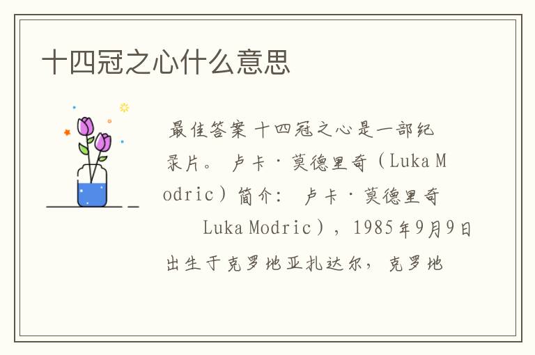 十四冠之心什么意思