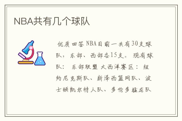 NBA共有几个球队