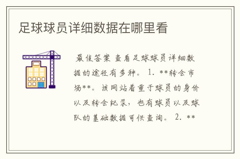 足球球员详细数据在哪里看