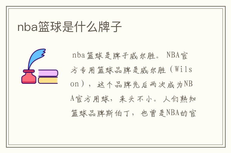 nba篮球是什么牌子