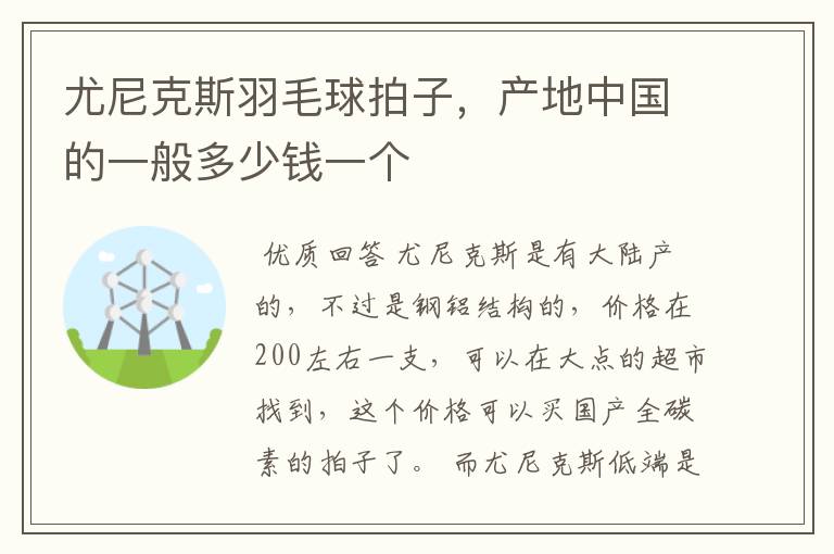 尤尼克斯羽毛球拍子,产地中国的一般多少钱一个