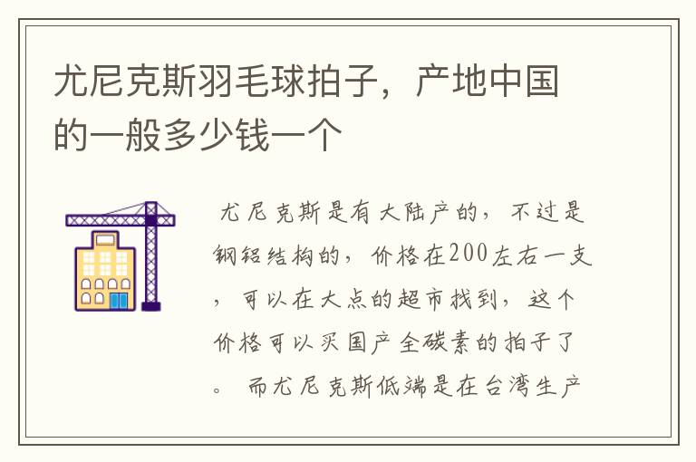 尤尼克斯羽毛球拍子,产地中国的一般多少钱一个