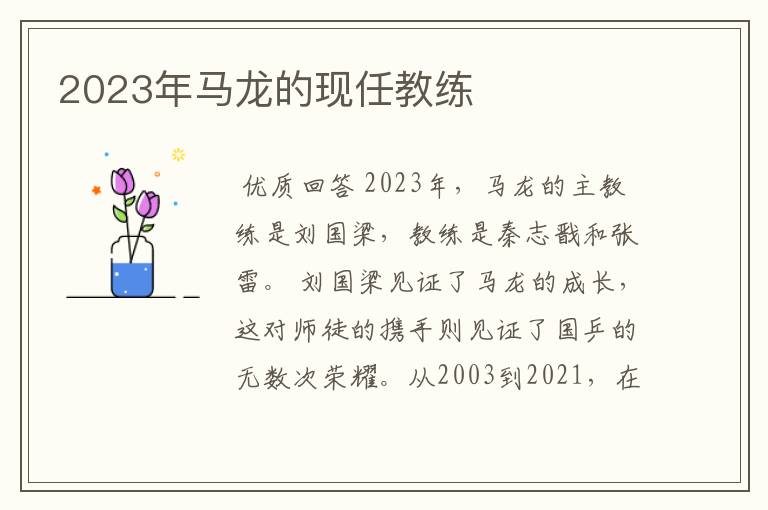 2023年马龙的现任教练