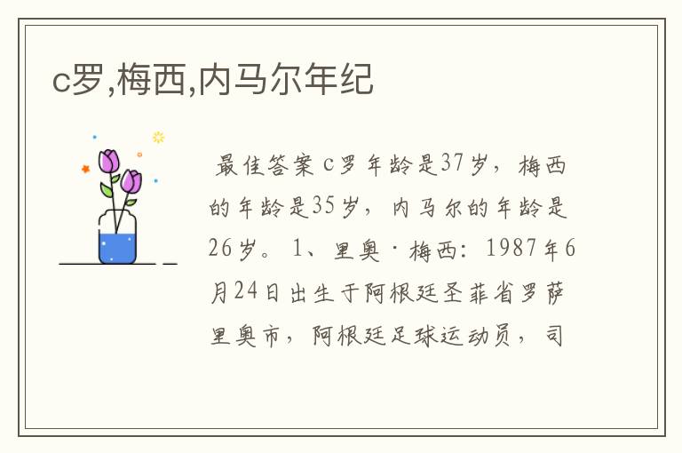 c罗,梅西,内马尔年纪