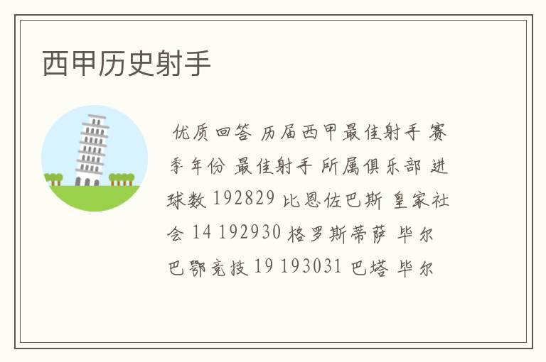 西甲历史射手