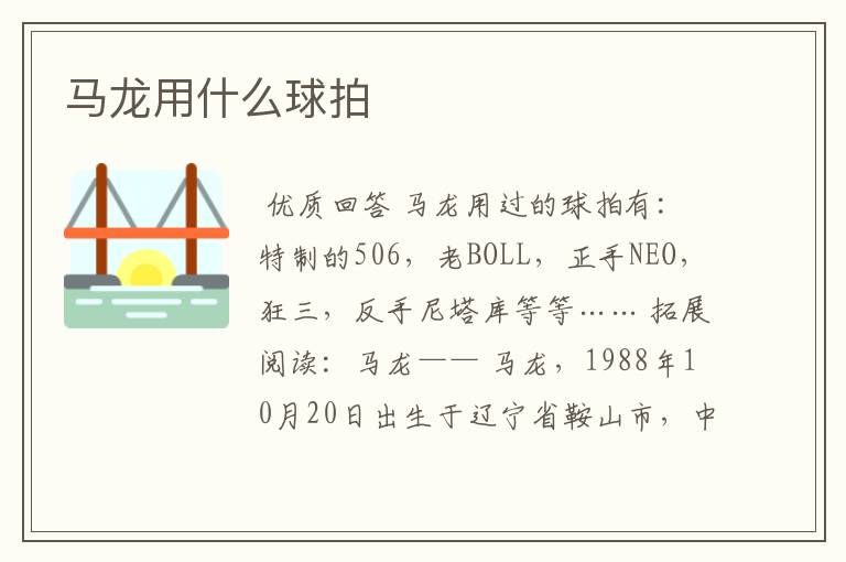 马龙用什么球拍