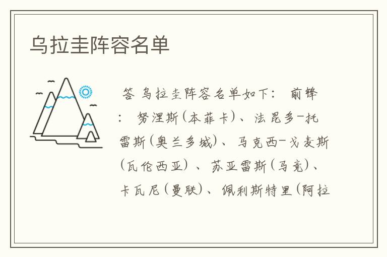 乌拉圭阵容名单