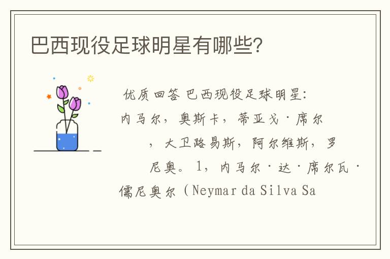 巴西现役足球明星有哪些?