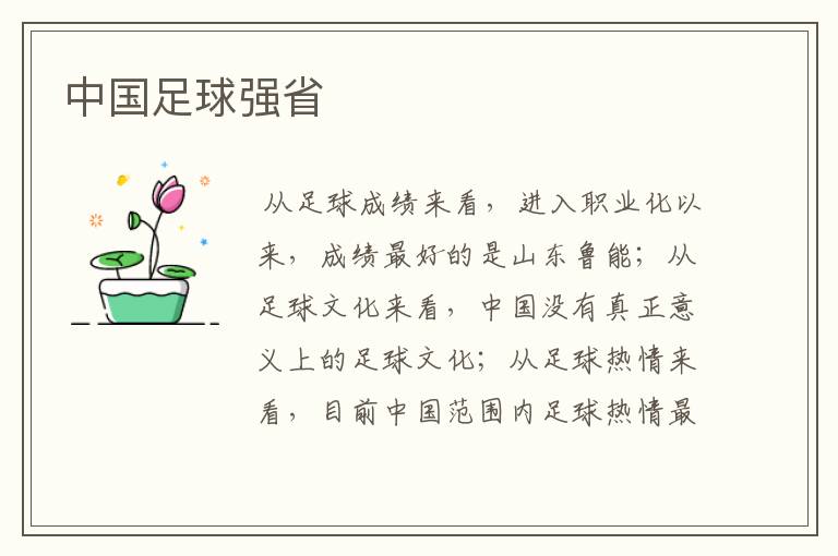 中国足球强省