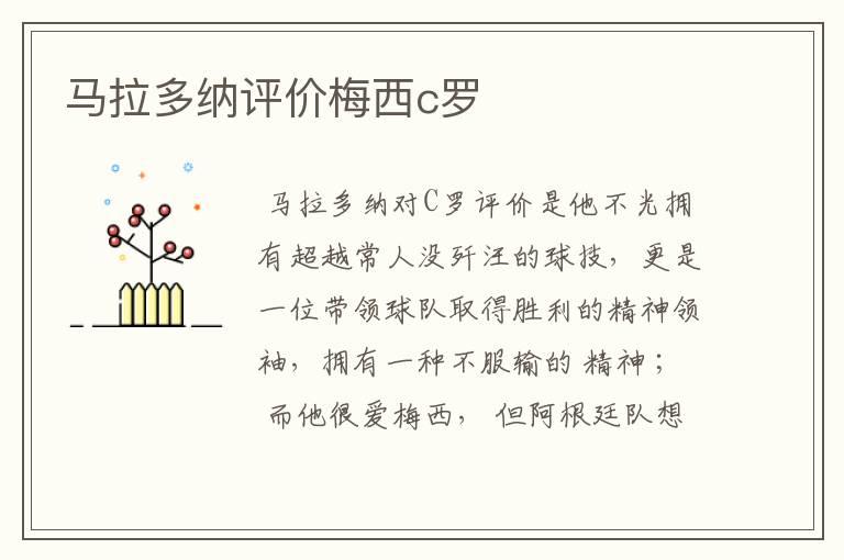 马拉多纳评价梅西c罗