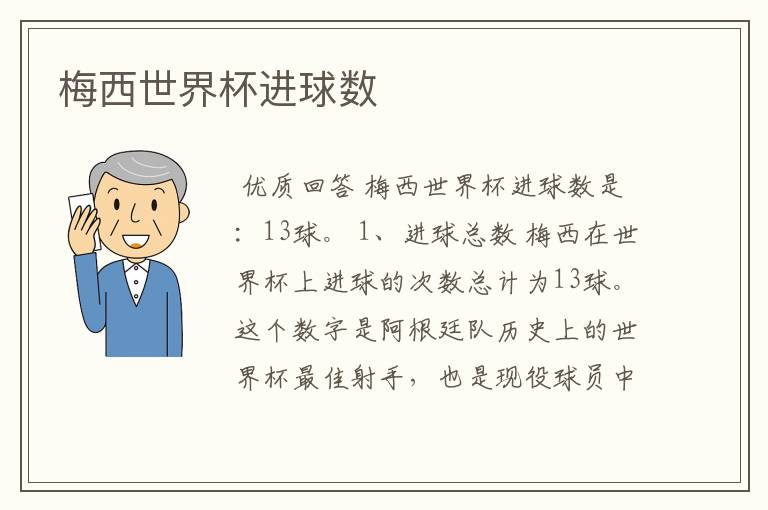 梅西世界杯进球数