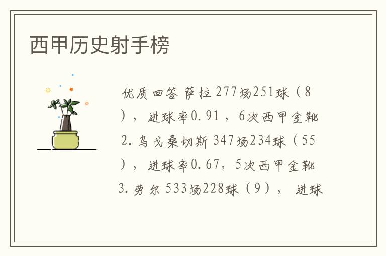 西甲历史射手榜