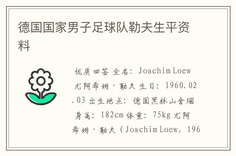 德国国家男子足球队勒夫生平资料