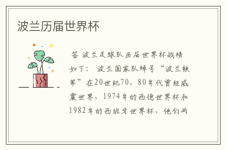 波兰历届世界杯