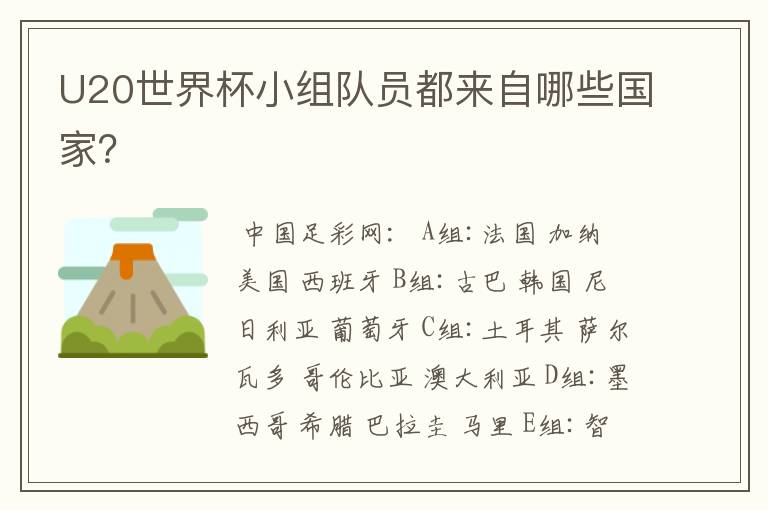 U20世界杯小组队员都来自哪些国家?