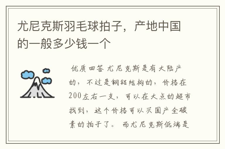 尤尼克斯羽毛球拍子,产地中国的一般多少钱一个