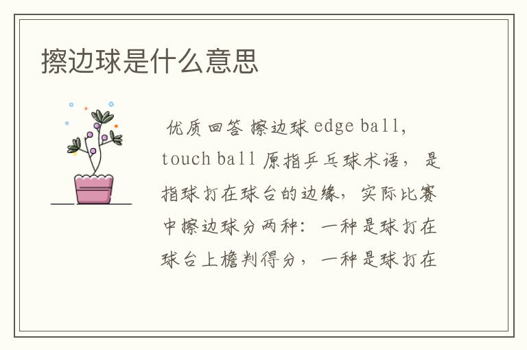 擦边球是什么意思