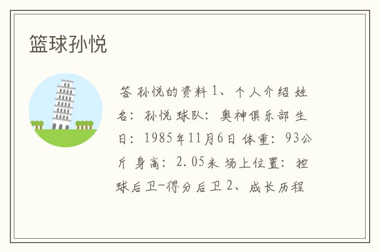 篮球孙悦