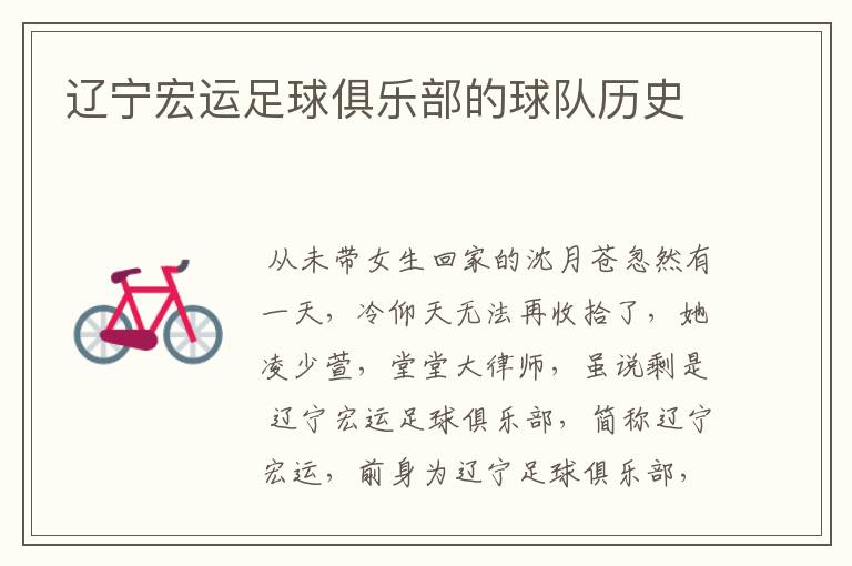 辽宁宏运足球俱乐部的球队历史