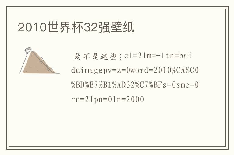 2010世界杯32强壁纸