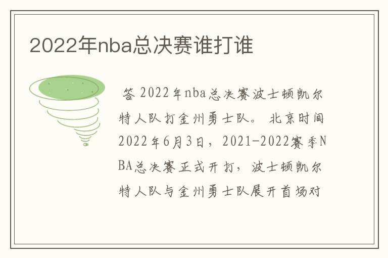 2022年nba总决赛谁打谁