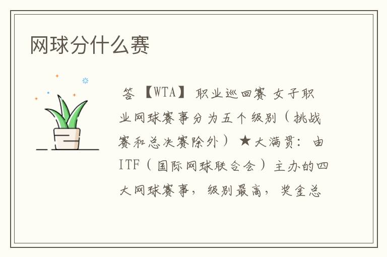 网球分什么赛